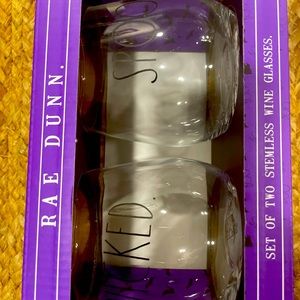 Rae Dunn wicked/spooky stemless wine glasses